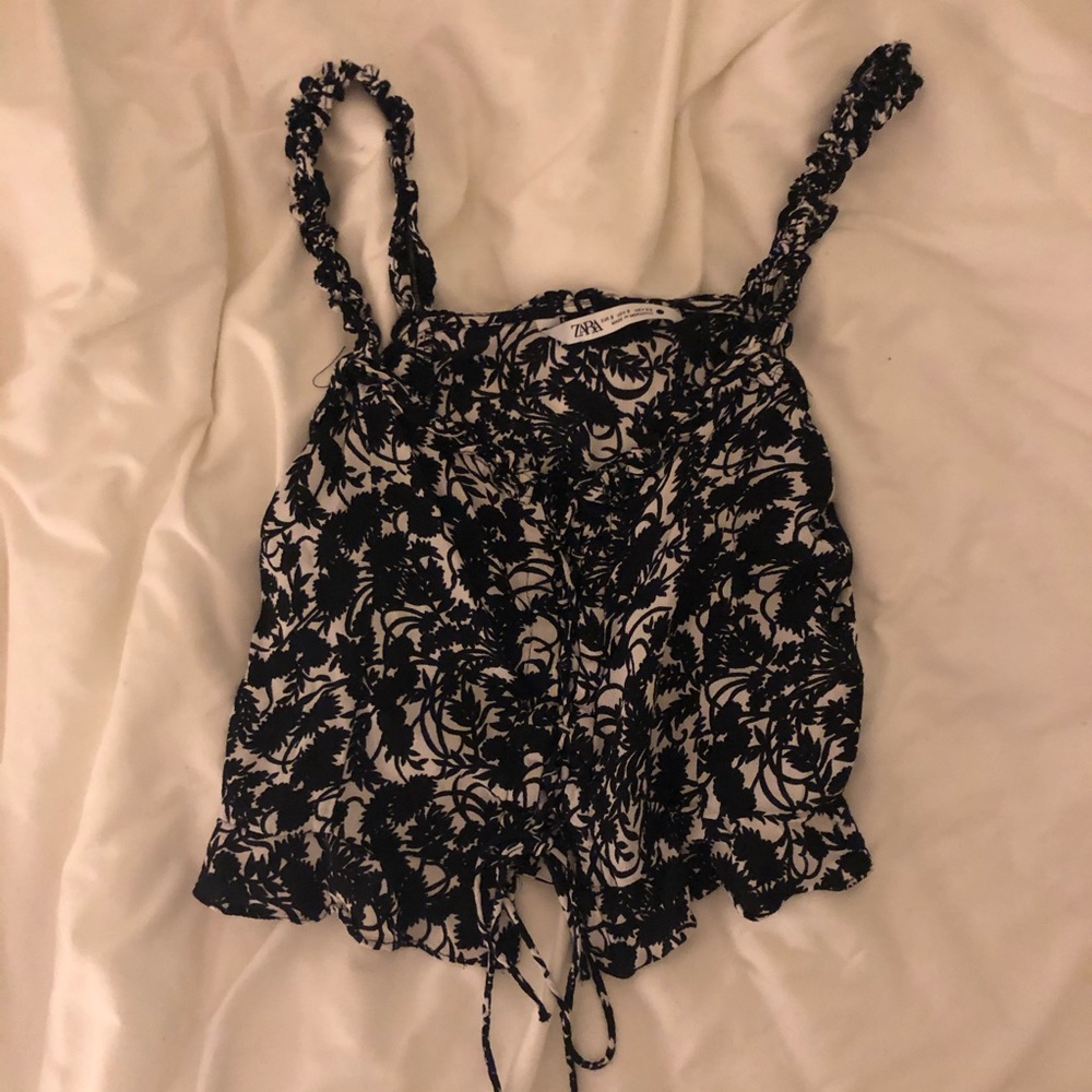 Zara Printed Lace Up Tank